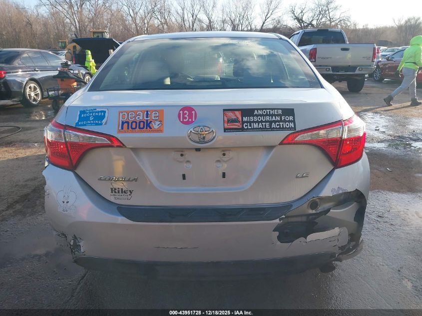 2016 Toyota Corolla Le VIN: 5YFBURHE1GP548574 Lot: 43951728