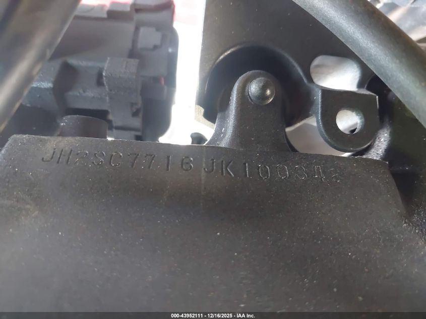 2018 Honda Cbr1000 Rr VIN: JH2SC7716JK100348 Lot: 43952111