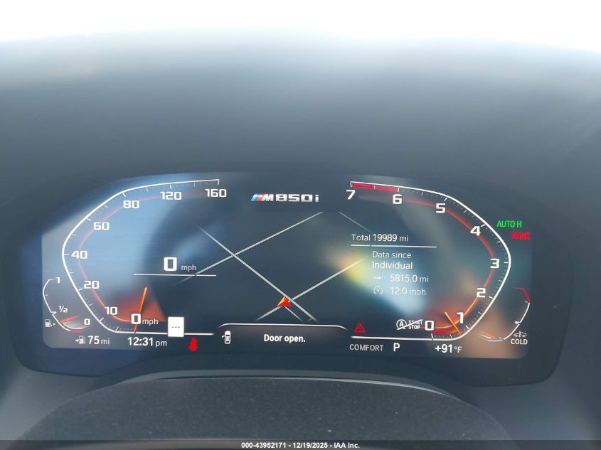 2019 BMW M850I xDrive VIN: WBABC4C5XKBU96217 Lot: 43952171