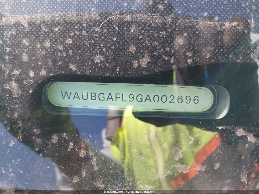 2016 Audi S4 3.0T Premium Plus VIN: WAUBGAFL9GA002696 Lot: 43952291