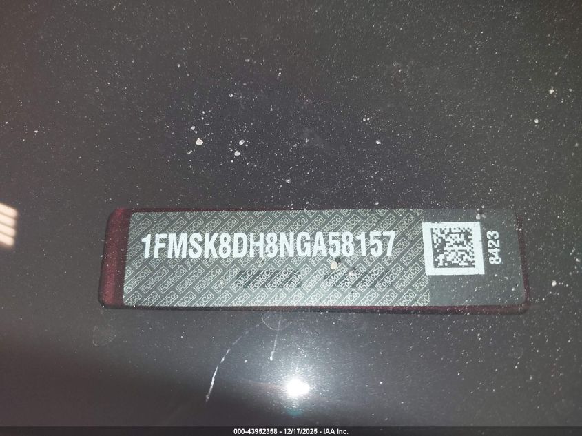 2022 Ford Explorer Xlt VIN: 1FMSK8DH8NGA58157 Lot: 43952358