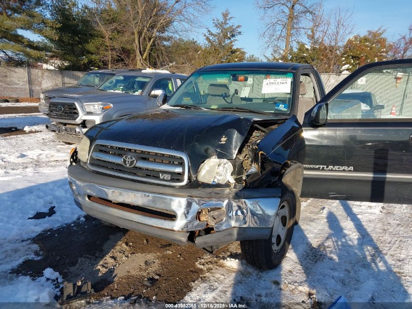 2002 Toyota Tundra Sr5 V8 VIN: 5TBKT44122S324439 Lot: 43952365