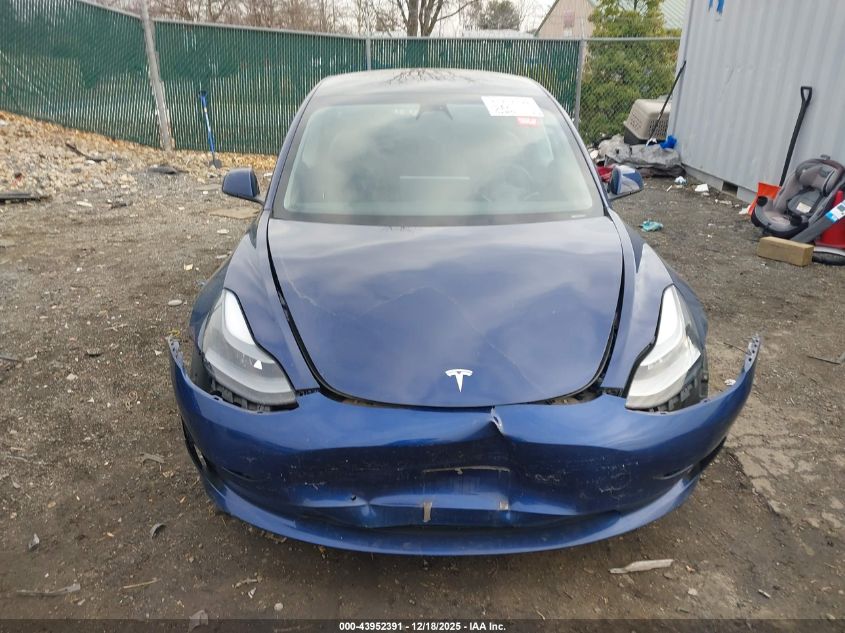 2021 Tesla Model 3 Standard Range Plus Rear-Wheel Drive VIN: 5YJ3E1EAXMF991155 Lot: 43952391