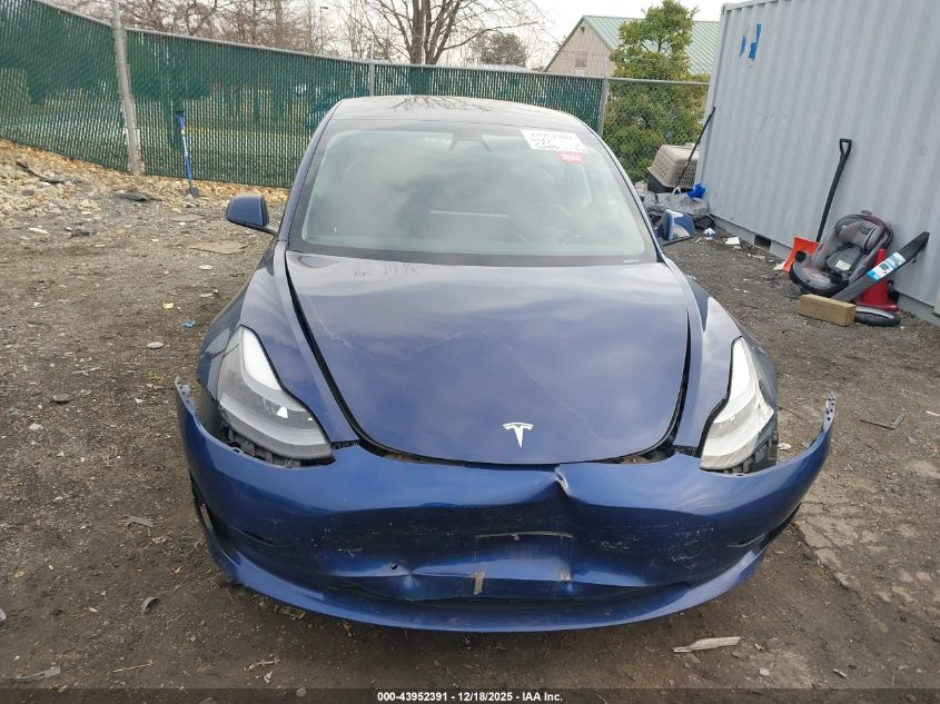 2021 Tesla Model 3 Standard Range Plus Rear-Wheel Drive VIN: 5YJ3E1EAXMF991155 Lot: 43952391