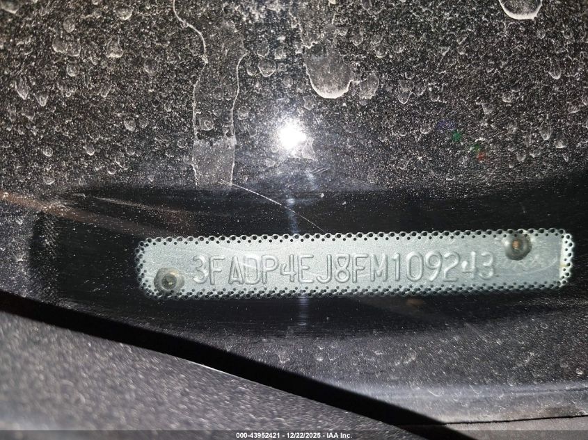 2015 Ford Fiesta Se VIN: 3FADP4EJ8FM109243 Lot: 43952421