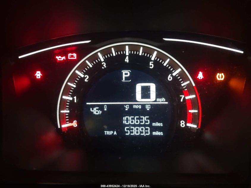 2017 Honda Civic Lx VIN: 19XFC2F57HE215913 Lot: 43952424