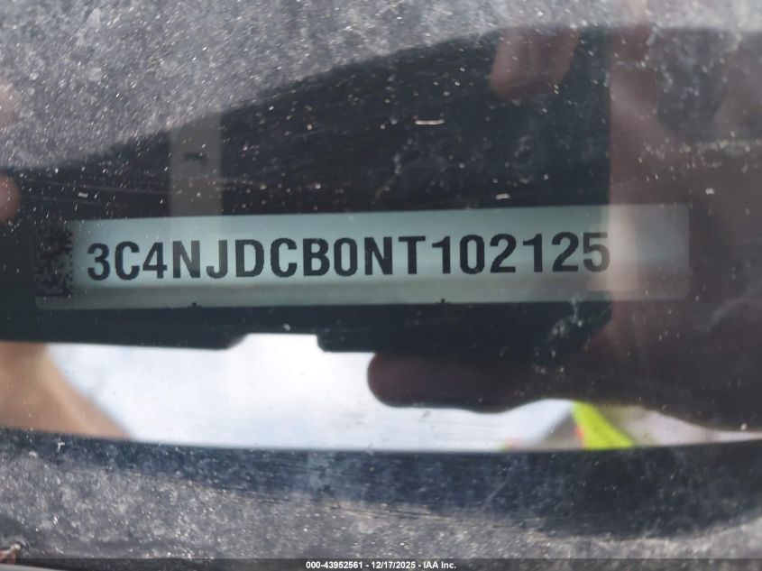 2022 Jeep Compass Limited 4X4 VIN: 3C4NJDCB0NT102125 Lot: 43952561