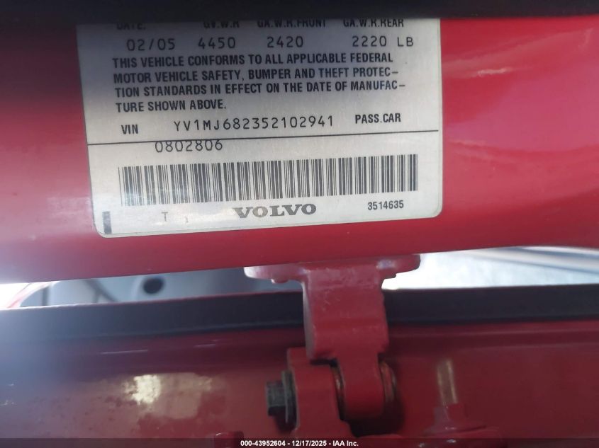 2005 Volvo V50 T5/T5 Awd VIN: YV1MJ682352102941 Lot: 43952604