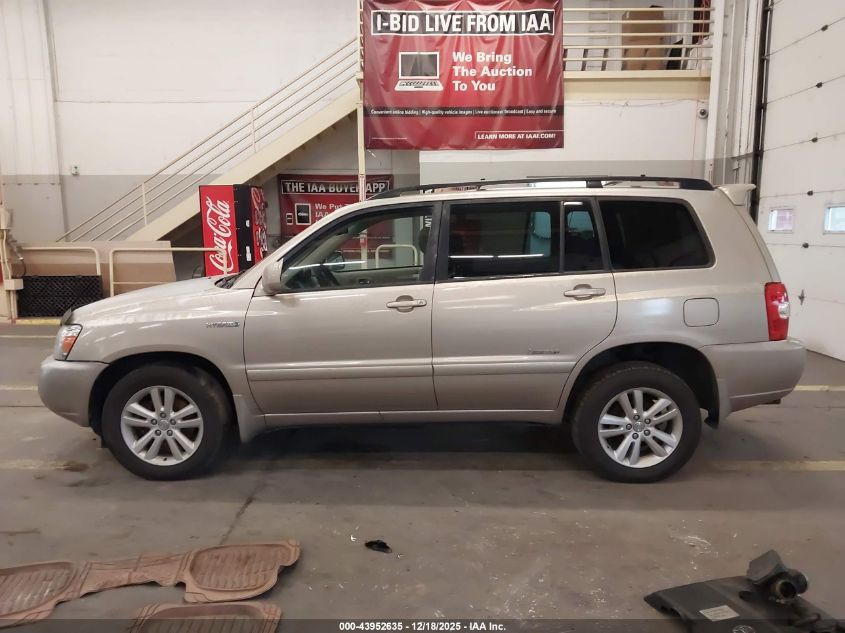 2006 Toyota Highlander Hybrid Limited V6 VIN: JTEEW21A260032007 Lot: 43952635