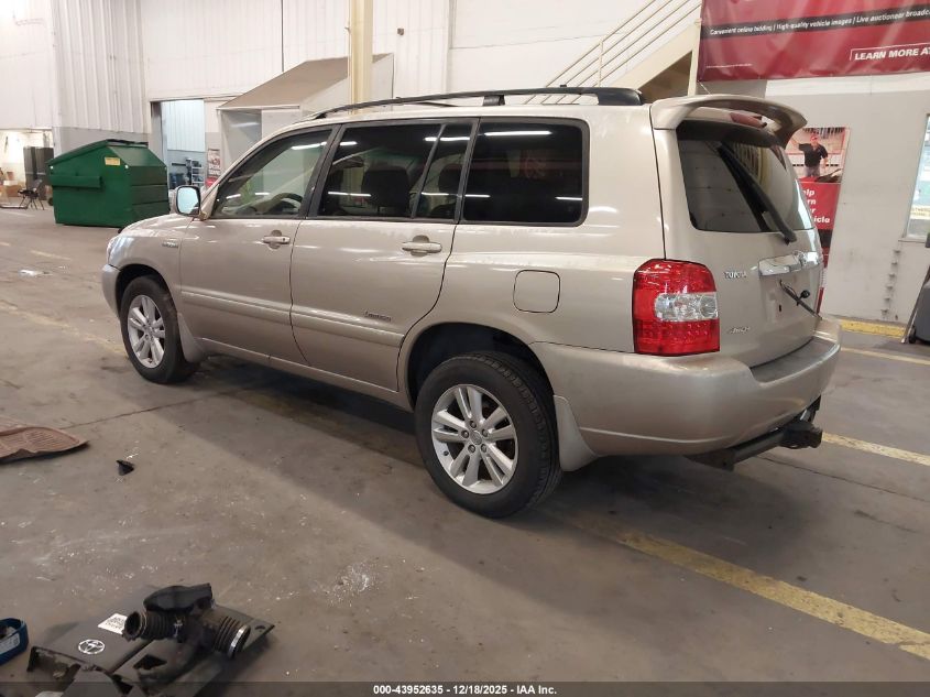 2006 Toyota Highlander Hybrid Limited V6 VIN: JTEEW21A260032007 Lot: 43952635