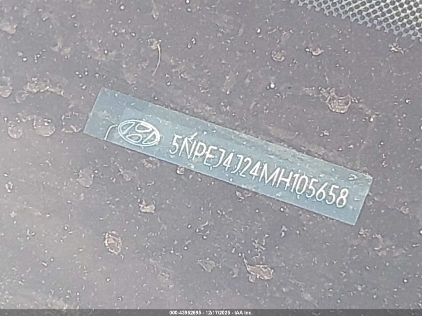 2021 Hyundai Sonata Sel Plus VIN: 5NPEJ4J24MH105658 Lot: 43952695