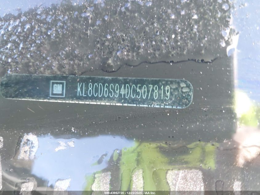 2013 Chevrolet Spark 1Lt Auto VIN: KL8CD6S94DC507819 Lot: 43952720