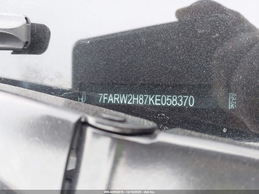 2019 Honda Cr-V Ex-L VIN: 7FARW2H87KE058370 Lot: 43952815