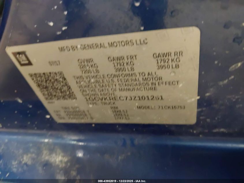 2018 Chevrolet Silverado 1500 1Lt VIN: 1GCVKREC7JZ101251 Lot: 43952819