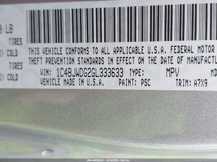 2016 Jeep Wrangler Unlimited Willys Wheeler VIN: 1C4BJWDG2GL333633 Lot: 43952838