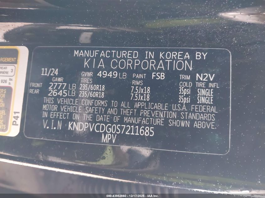 2025 Kia Sportage Hybrid Ex VIN: KNDPVCDG0S7211685 Lot: 43952860
