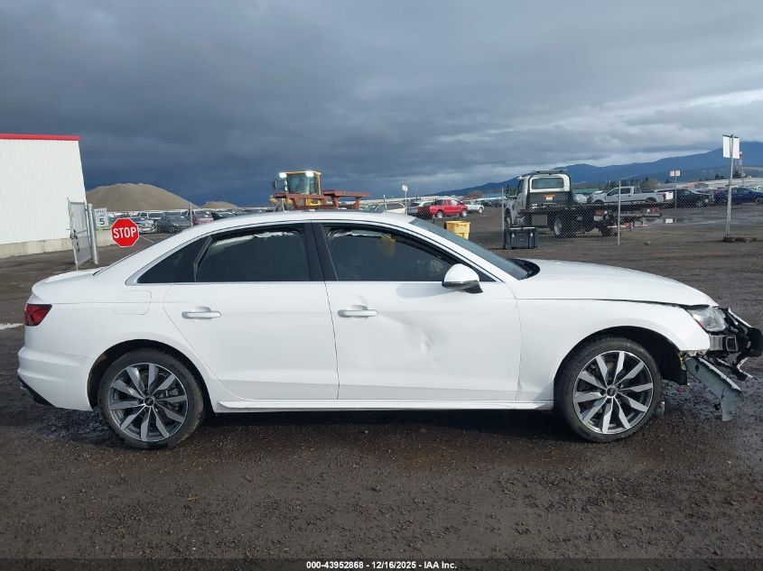 2022 Audi A4 Premium 40 Tfsi Quattro S Tronic VIN: WAUABAF49NN012993 Lot: 43952868