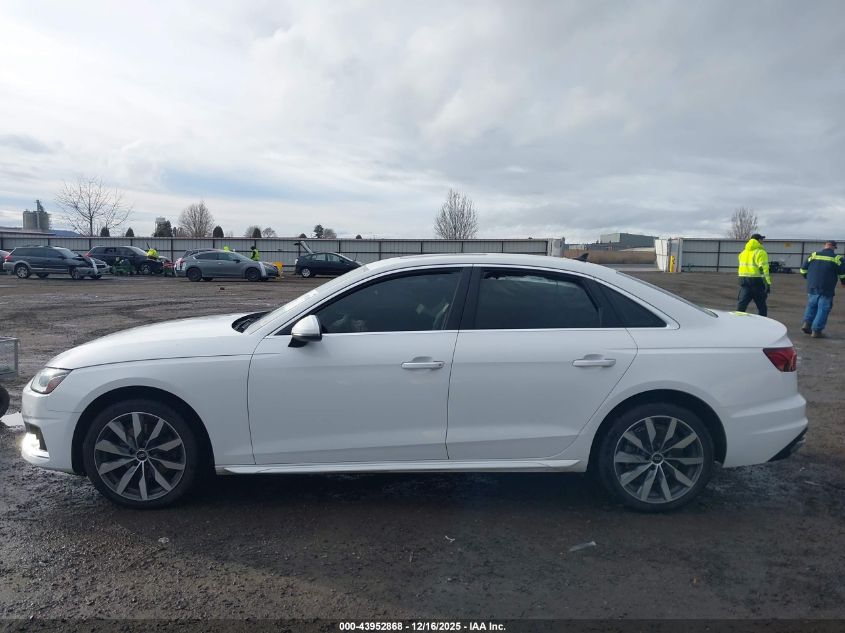 2022 Audi A4 Premium 40 Tfsi Quattro S Tronic VIN: WAUABAF49NN012993 Lot: 43952868