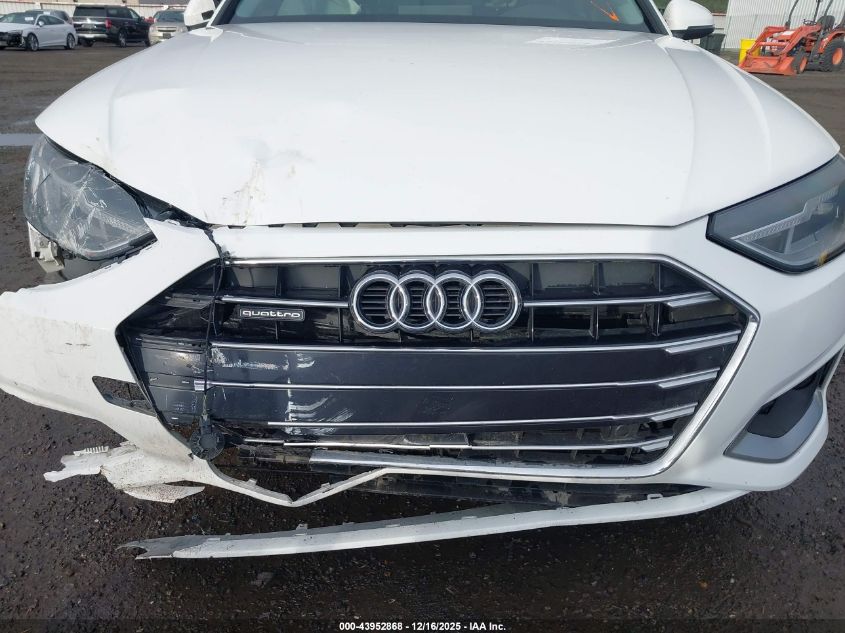 2022 Audi A4 Premium 40 Tfsi Quattro S Tronic VIN: WAUABAF49NN012993 Lot: 43952868
