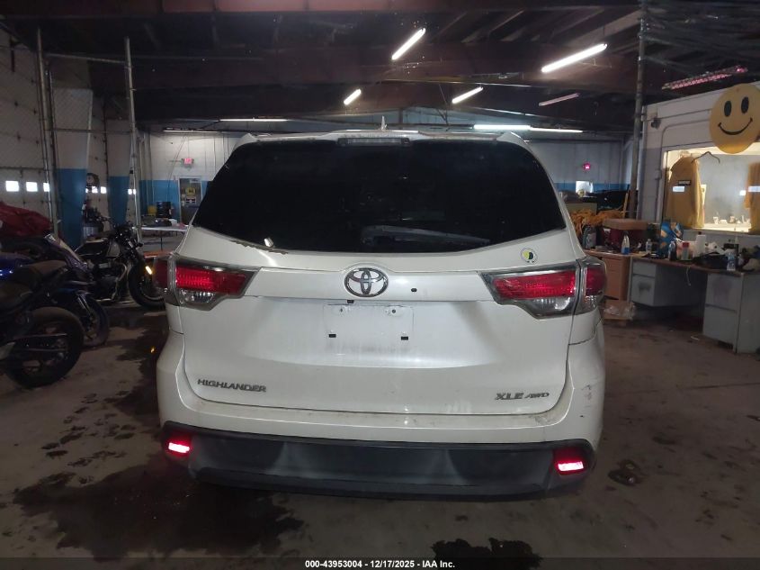 2015 Toyota Highlander Xle V6 VIN: 5TDJKRFH6FS124344 Lot: 43953004