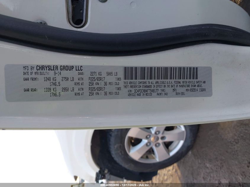 2015 Dodge Journey Se VIN: 3C4PDCAB4FT548177 Lot: 43953090