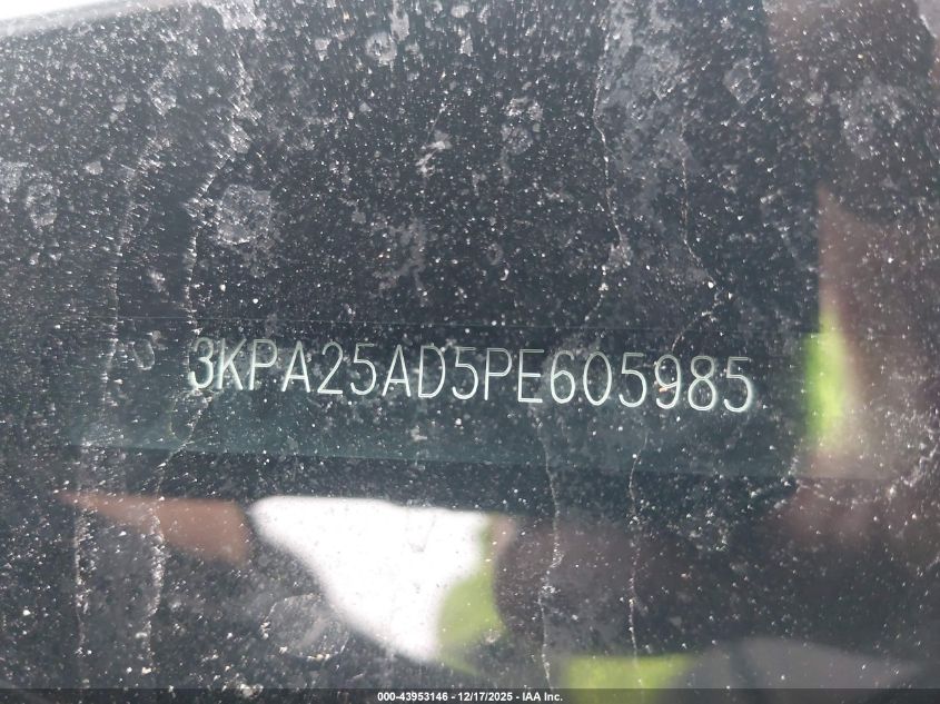 2023 Kia Rio 5-Door S VIN: 3KPA25AD5PE605985 Lot: 43953146