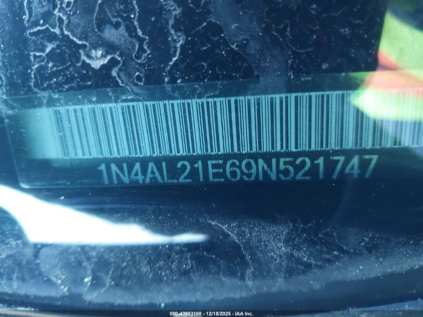 2009 Nissan Altima 2.5 S VIN: 1N4AL21E69N521747 Lot: 43953168