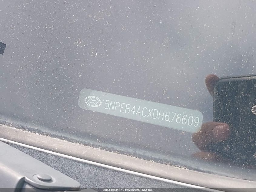 2013 Hyundai Sonata Gls VIN: 5NPEB4ACXDH676609 Lot: 43953187