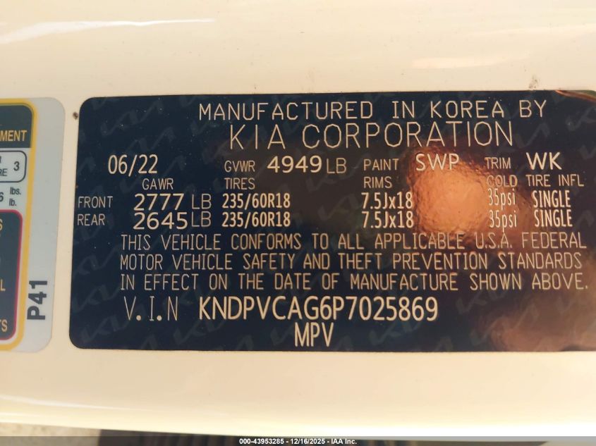 2023 Kia Sportage Hybrid Ex VIN: KNDPVCAG6P7025869 Lot: 43953285