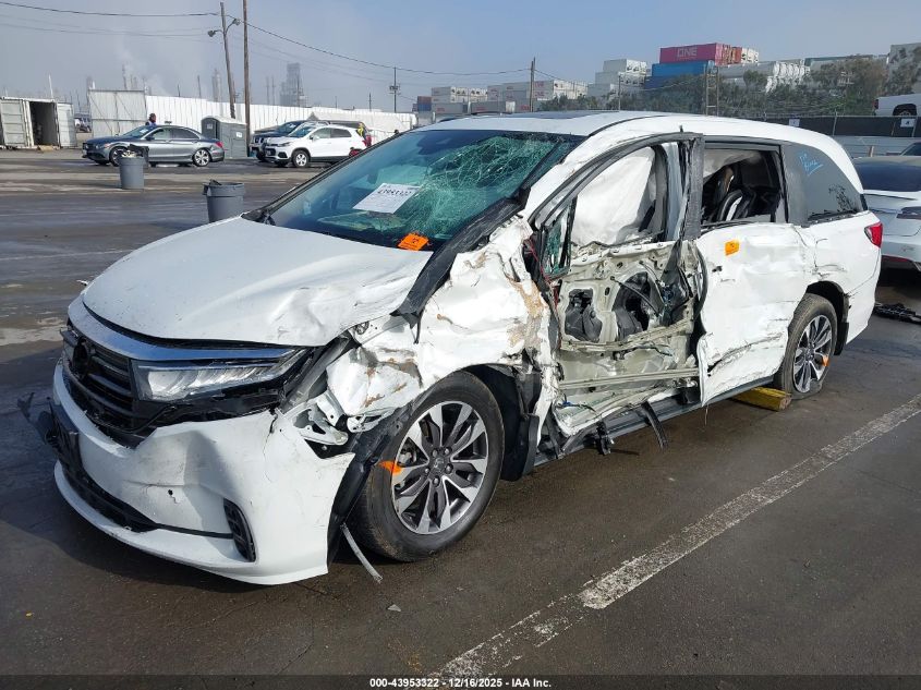 2022 Honda Odyssey Ex-L VIN: 5FNRL6H7XNB042218 Lot: 43953322