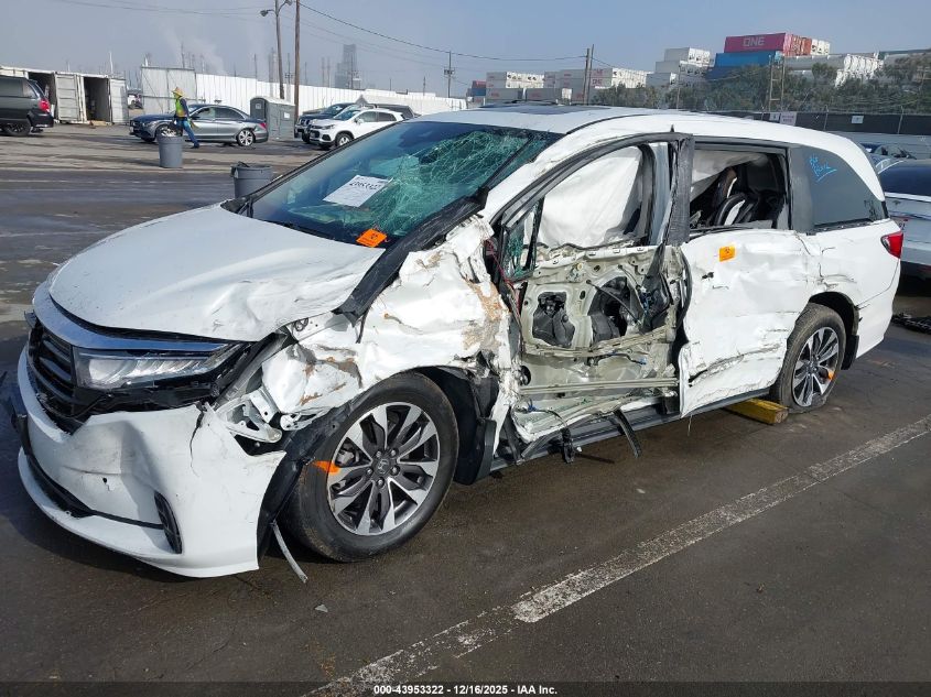 2022 Honda Odyssey Ex-L VIN: 5FNRL6H7XNB042218 Lot: 43953322