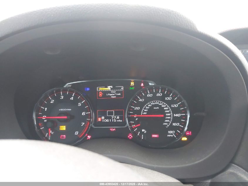 2018 Subaru Wrx Limited VIN: JF1VA1F61J9801303 Lot: 43953420