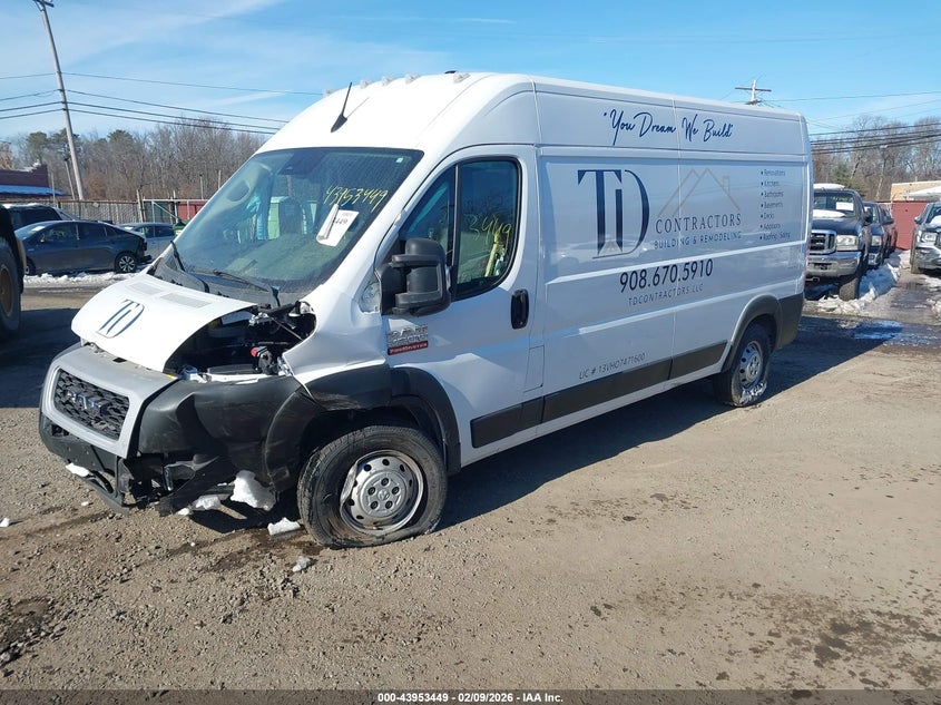 Vin: 3c6lrvdgxne125343, lot: 44449092, ram promaster 2500 high roof 159 wb 20222