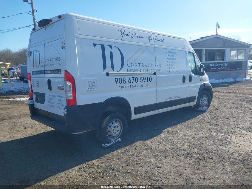 Vin: 3c6lrvdgxne125343, lot: 44449092, ram promaster 2500 high roof 159 wb 20224