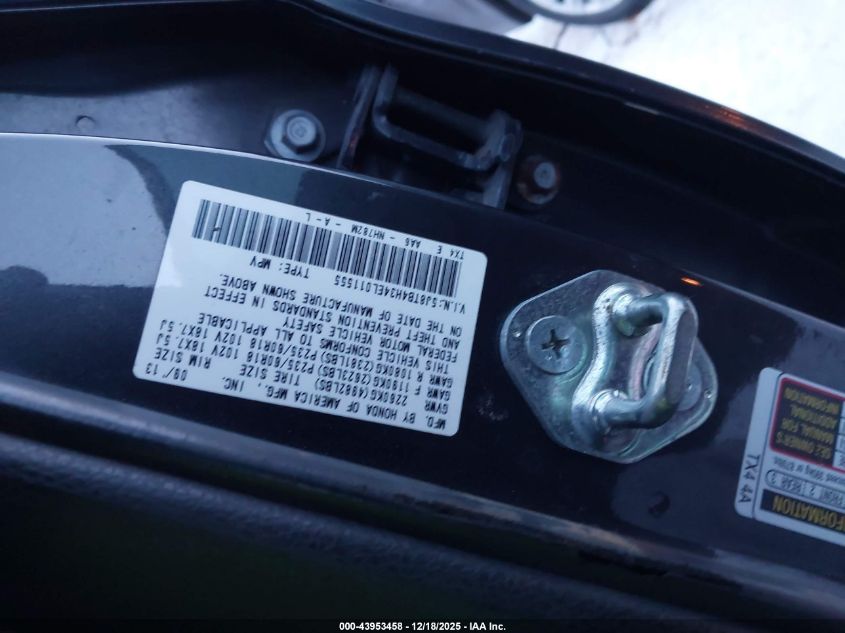 2014 Acura Rdx VIN: 5J8TB4H34EL011555 Lot: 43953458