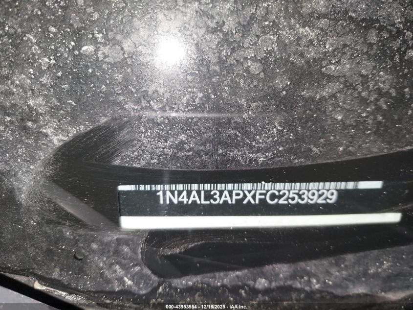 2015 Nissan Altima 2.5 Sl VIN: 1N4AL3APXFC253929 Lot: 43953554