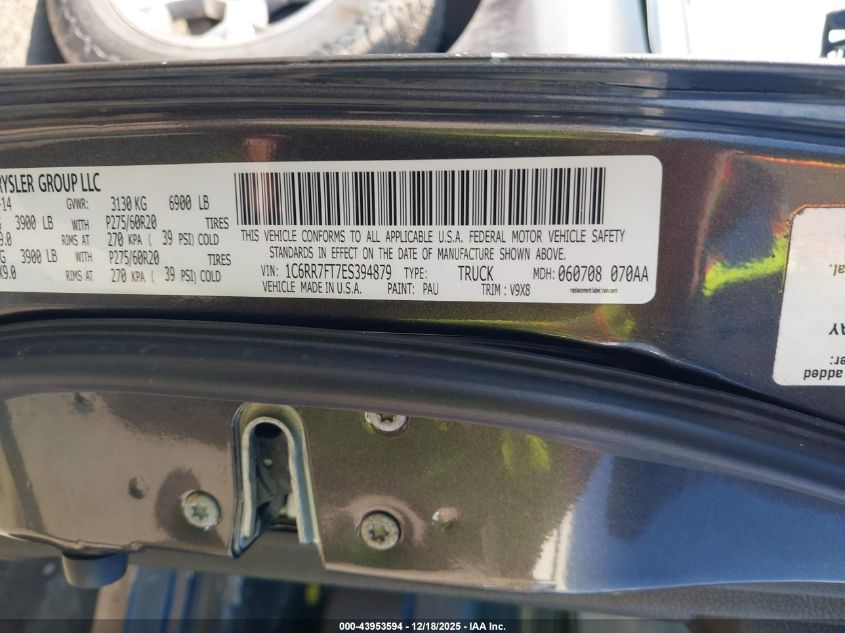 2014 Ram 1500 Express VIN: 1C6RR7FT7ES394879 Lot: 43953594