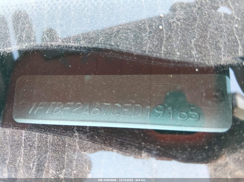 2012 Ford F-250 Xl VIN: 1FTBF2A67CED19165 Lot: 43953646