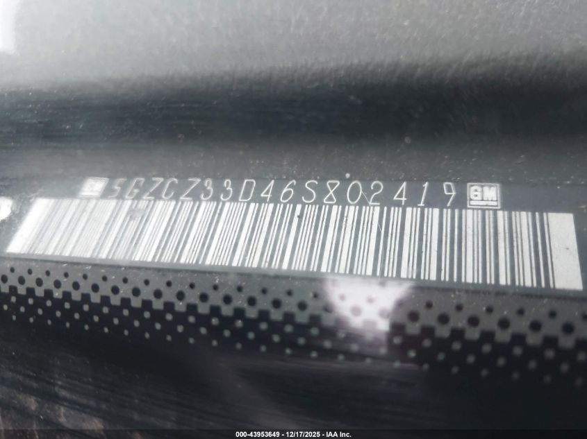 2006 Saturn Vue 4 Cyl VIN: 5GZCZ33D46S802419 Lot: 43953649