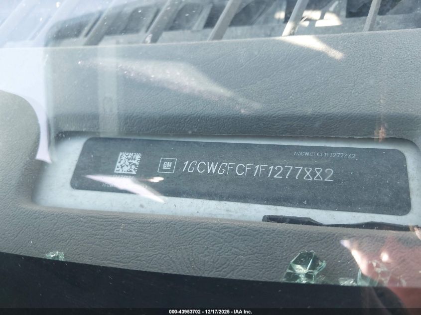 2015 Chevrolet Express 2500 Work Van VIN: 1GCWGFCF1F1277882 Lot: 43953702