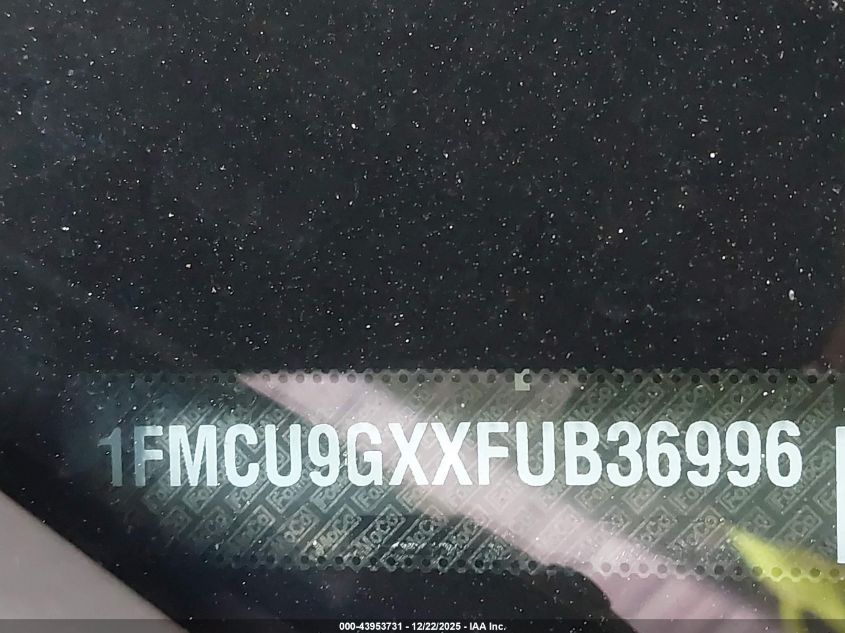 2015 Ford Escape Se VIN: 1FMCU9GXXFUB36996 Lot: 43953731