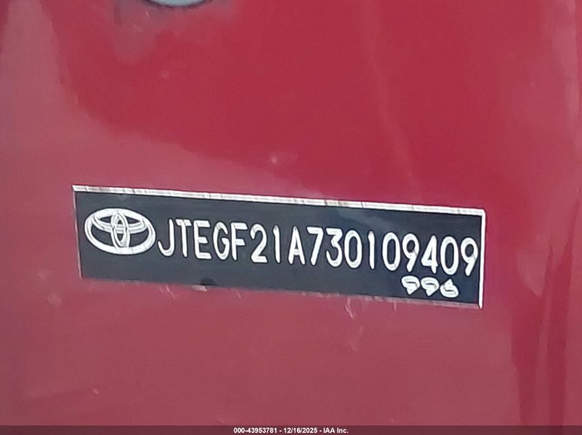 2003 Toyota Highlander V6 VIN: JTEGF21A730109409 Lot: 43953781