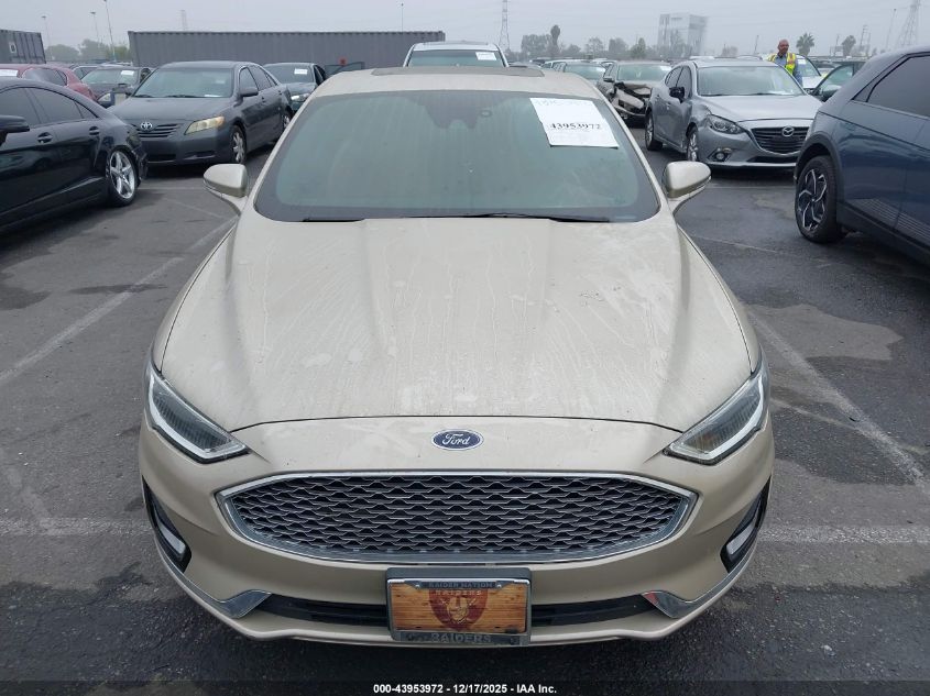 2019 Ford Fusion Hybrid Titanium VIN: 3FA6P0RU4KR235568 Lot: 43953972