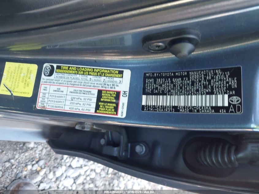 2015 Toyota Corolla S Plus VIN: 2T1BURHE0FC470013 Lot: 43954007