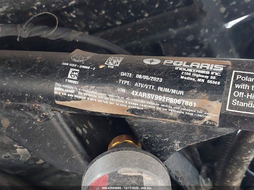 2023 Polaris Ranger Crew Xp 1000 Northstar Trail Boss VIN: 4XARSV992P8067881 Lot: 43954068