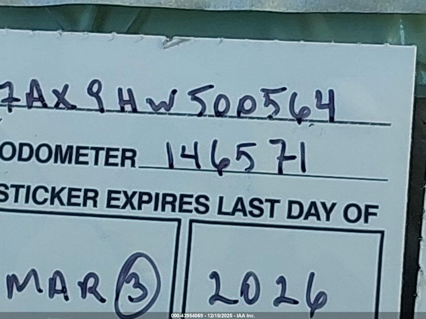 2017 Volkswagen Tiguan 2.0T Wolfsburg Edition VIN: WVGSV7AX9HW500564 Lot: 43954069