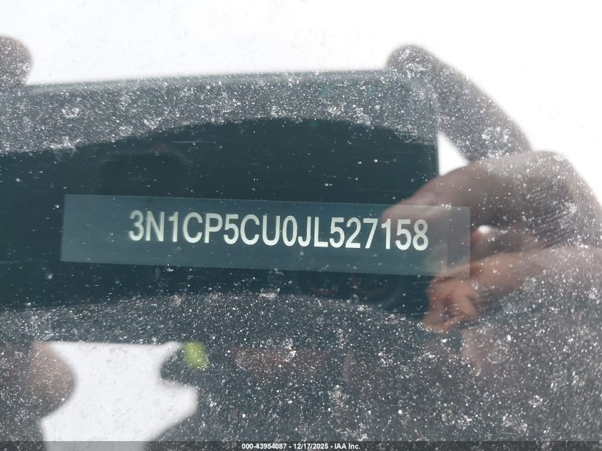 2018 Nissan Kicks Sv VIN: 3N1CP5CU0JL527158 Lot: 43954087