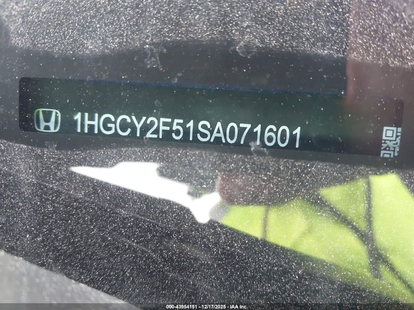 2025 Honda Accord Hybrid Sport VIN: 1HGCY2F51SA071601 Lot: 43954151