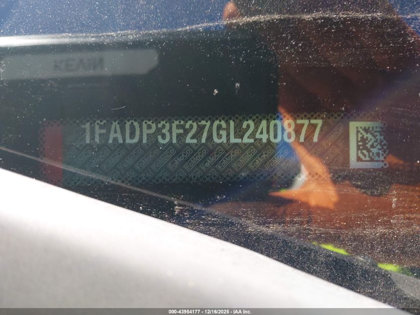 2016 Ford Focus Se VIN: 1FADP3F27GL240877 Lot: 43954177