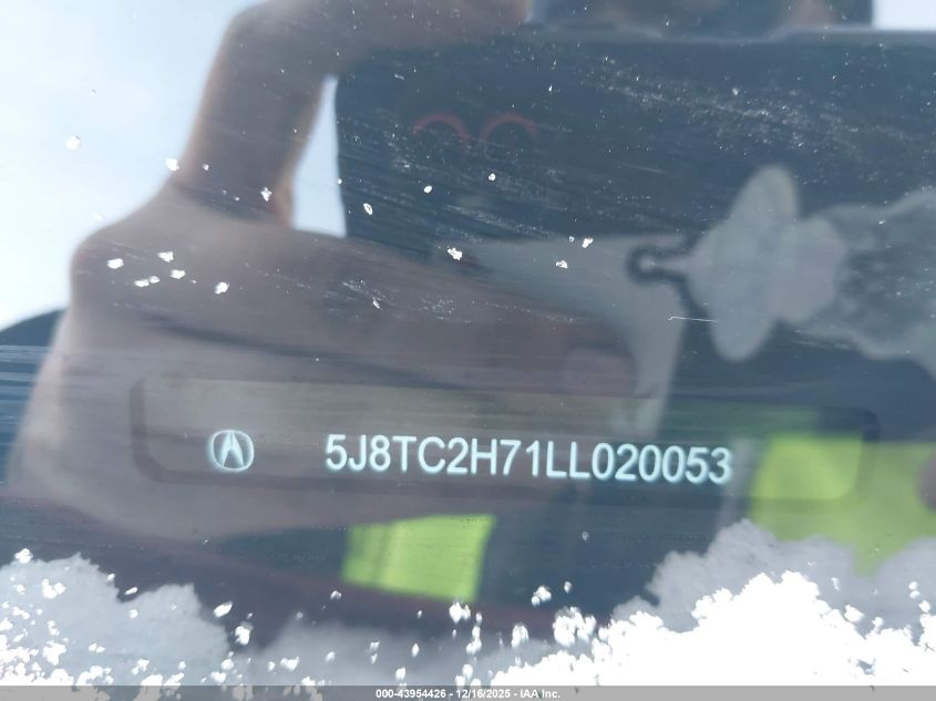 2020 Acura Rdx Advance Package VIN: 5J8TC2H71LL020053 Lot: 43954426